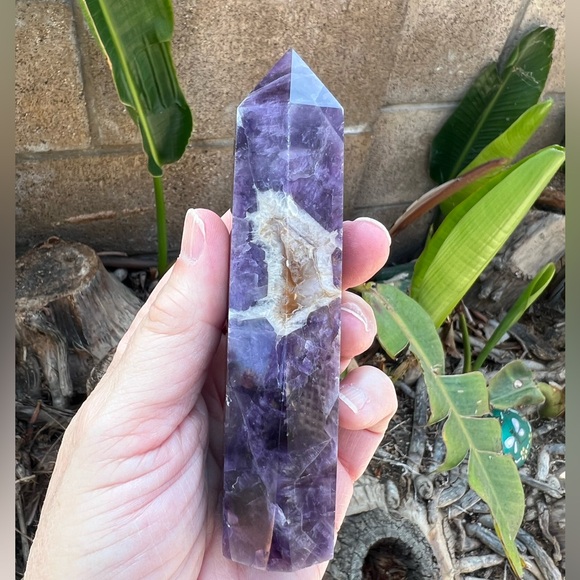 Chevron Amethyst Crystal Tower - Picture 6 of 11